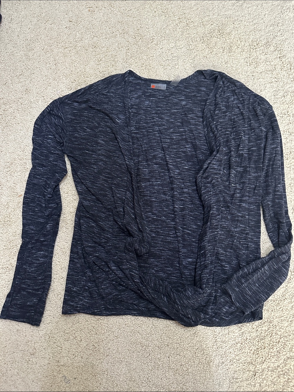 Zella Men's Long-Sleeve Heathered Navy Top